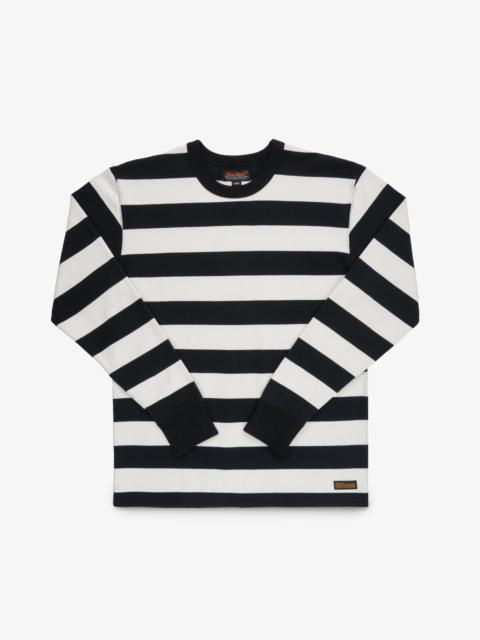 11OZ COTTON KNIT LONG-SLEEVED SWEATER - BLACK/WHITE