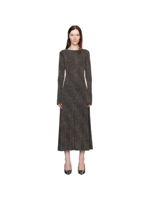 Black & Gold Baes Open Back Maxi Dress