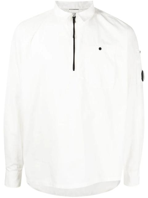 C.P. COMPANY Patch Pocket Quarter Zip Shirt White