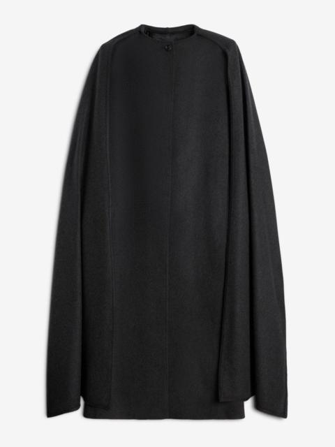 Wool Cashmere Scarf Coat in Dark Grey