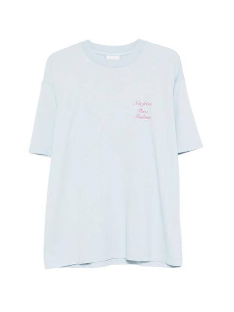 Drole De Monsieur Slogan Calligraphy Round-neck T-shirt