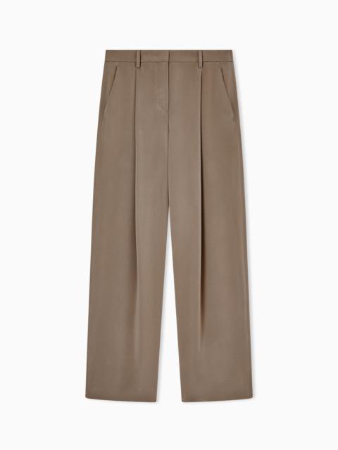 SINGLE-PLEAT SILK CRÊPE TROUSERS