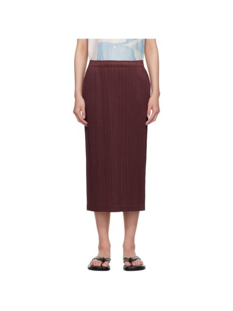 Burgundy May Loop Bottoms Midi Skirt