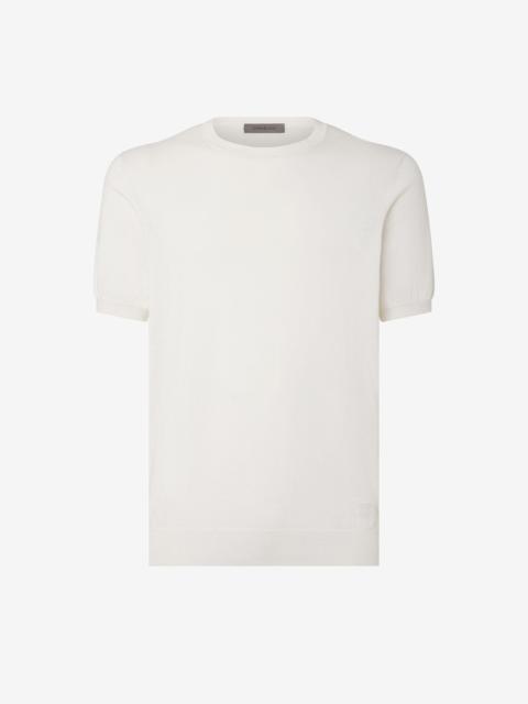 White silk and cotton knitwear