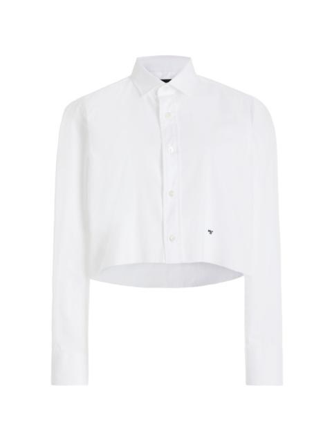 Cropped Cotton Shirt white