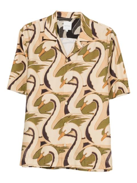 swan-print shirt