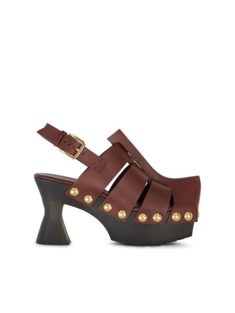 90mm caged leather sandals