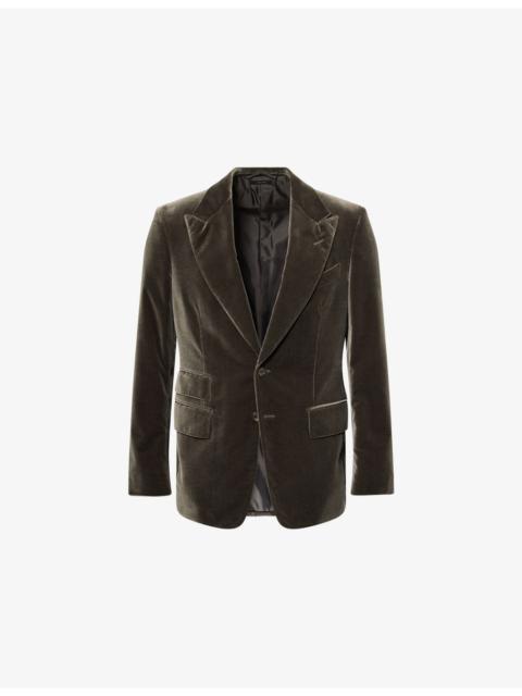 Shelton Notched-Lapels Velvet Jacket