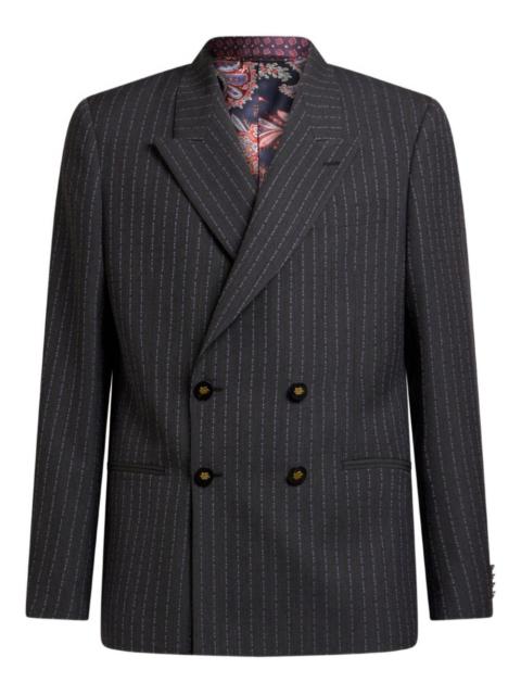 pinstripe double-breasted blazer