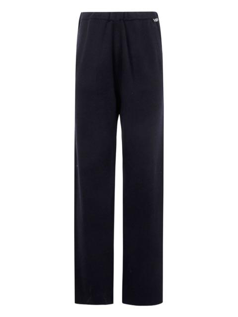 elasticated-waist cashmere trousers