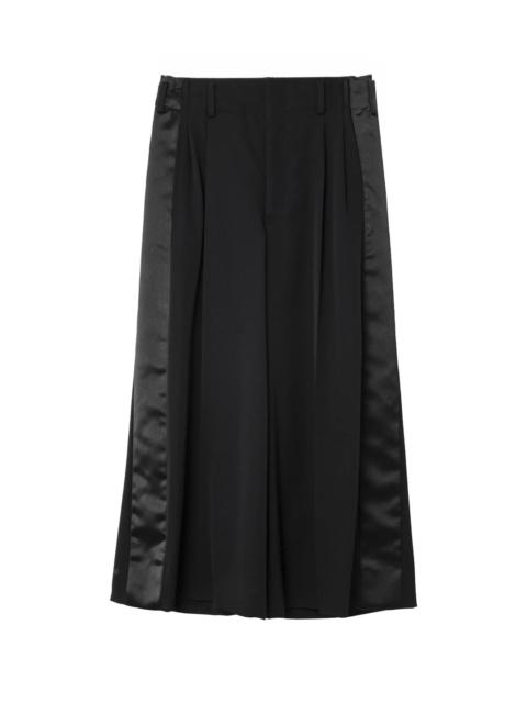 Wool Gabardine x Polyester Satin Pants