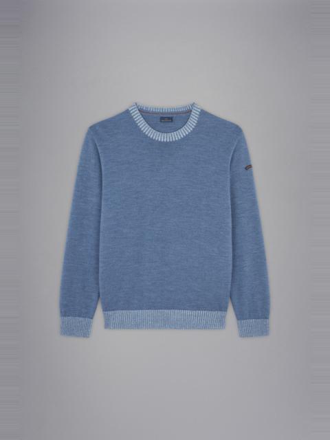 WOOL SWEATER WITH CONTRASTING PROFILES