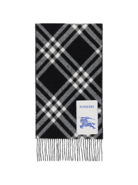 Black & White Check Cashmere Scarf