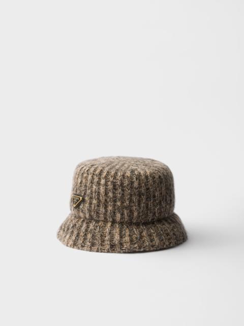 Mélange knit bucket hat
