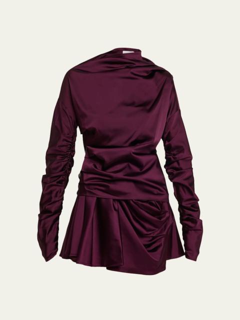 Technical Stretch Satin Mini Dress