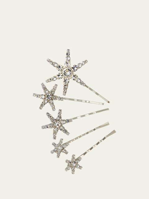 Vespera Crystal Embellished Bobby Pins, Set of 5