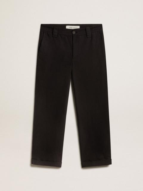 Men's black cotton chinos
