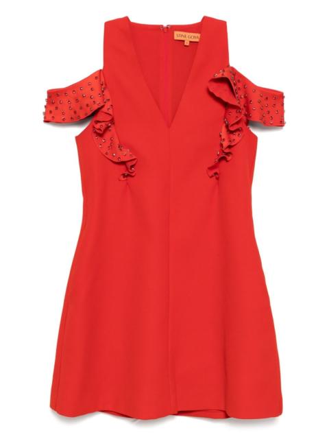 ruffle-sleeves mini dress