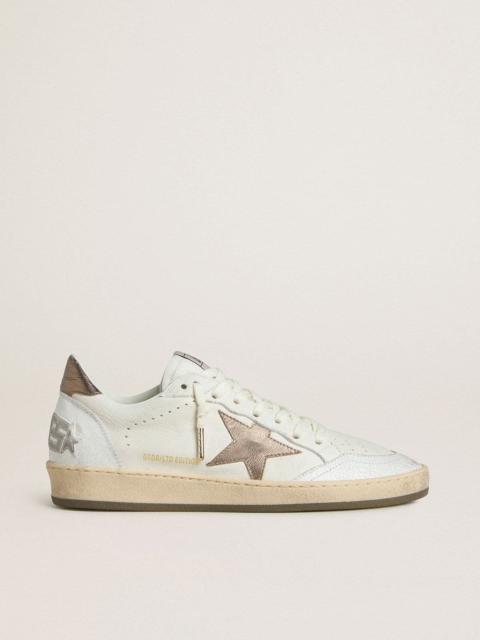 Men's Ball Star in white nappa leather with bronze-colored laminated leather star and heel tab
