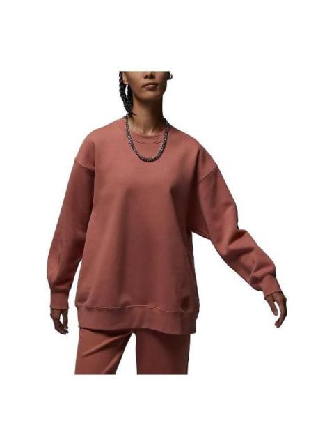 (WMNS) Air Jordan Flight Fleece Crew-neck Sweatshirt 'Sky J Orange' FB5117-810