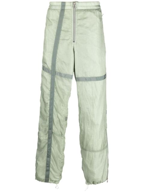 elasticated-waistband wide-leg trousers