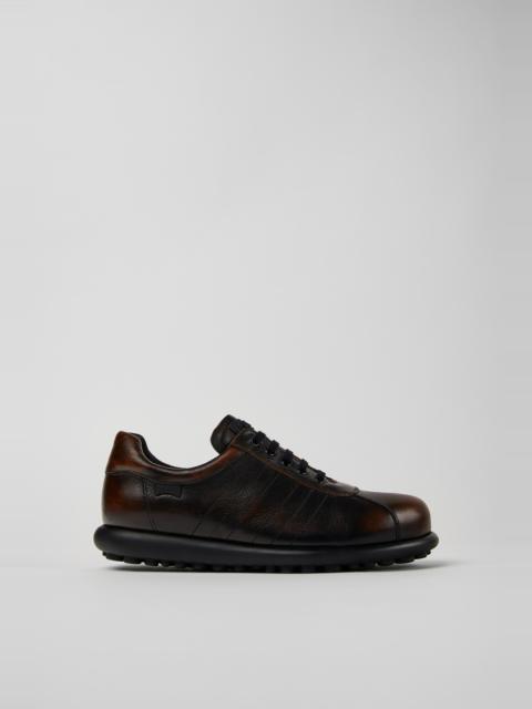 Black-brown leather shoes for men