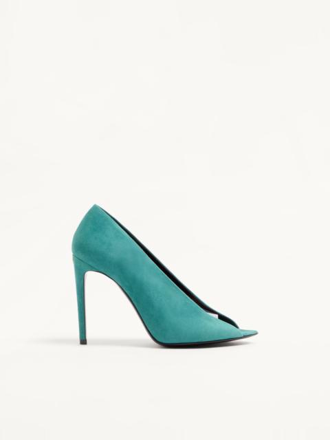 OPEN-TOE RÉVÉLÉ SUEDE PUMPS 105MM