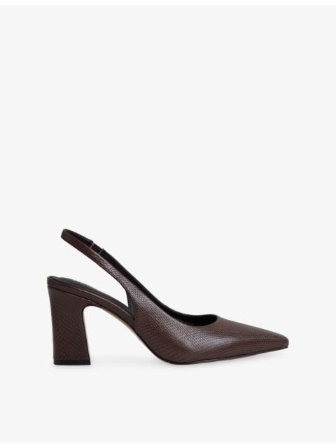 Lorena Leather Slingback Courts
