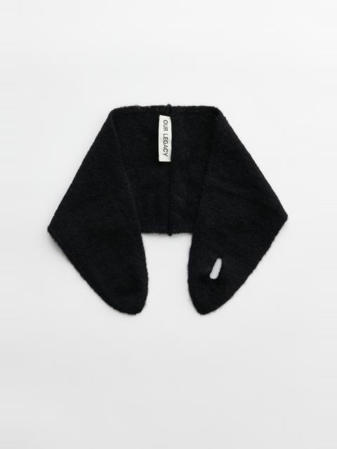 Miniature Scarf Black Fuzzy Alpaca