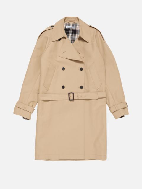 Satin Trench Coat - Beige