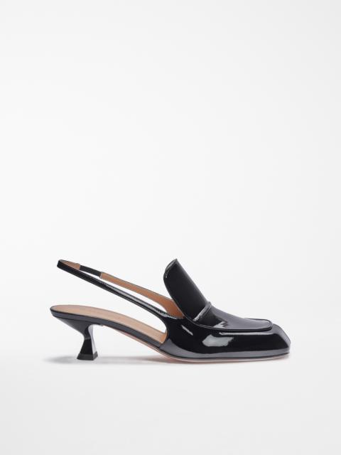 LAZZARO Patent-leather slingbacks