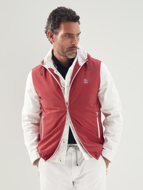 Bonded nylon hooded outerwear vest