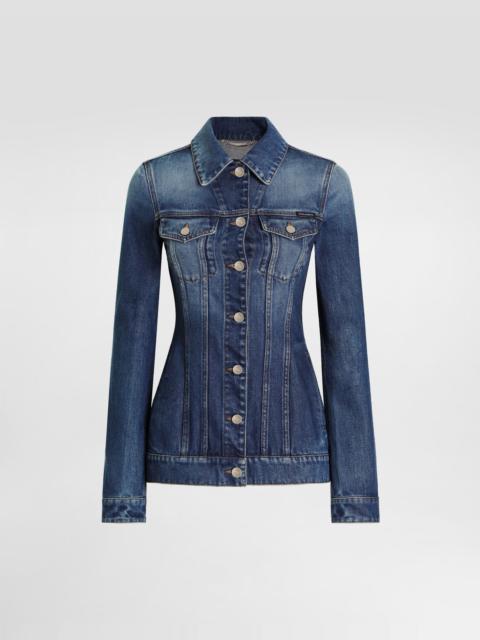 Denim single-breasted jacket