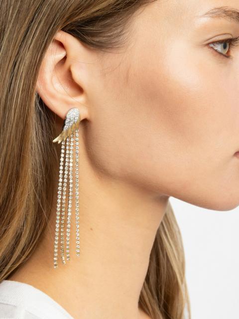Rock Feather Strass Earrings