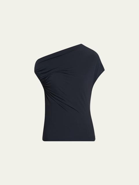Halle Ruched Asymmetric Tee