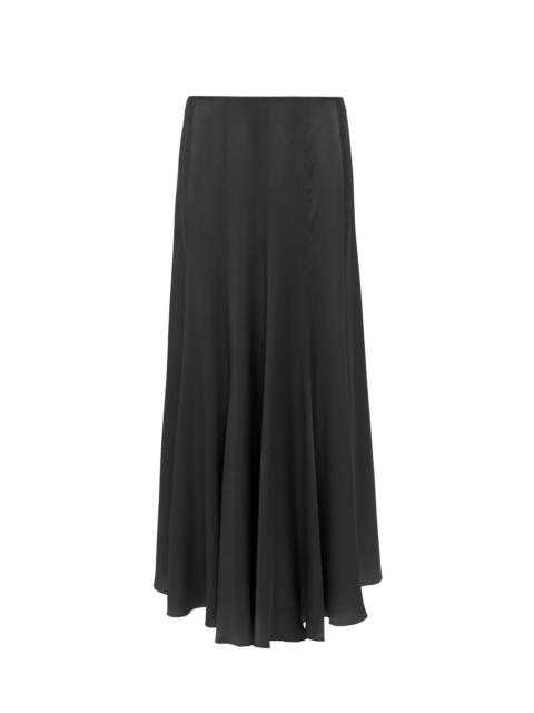 FLUID MAXI SKIRT IN WASHED SILK SATIN