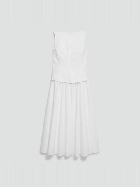 Boatneck Midi Dress in Relaxed Poplin
