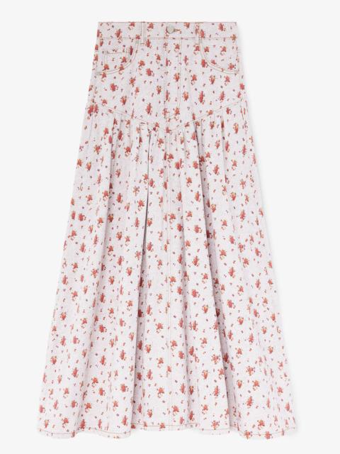 SKIRT IN PRINTED DENIM