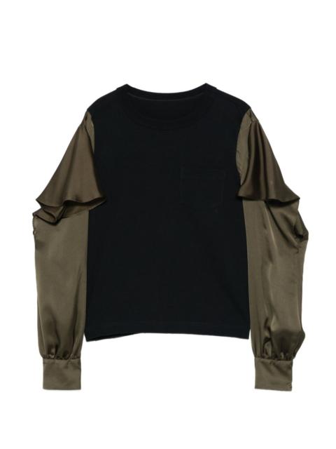 ruffled long-sleeve blouse