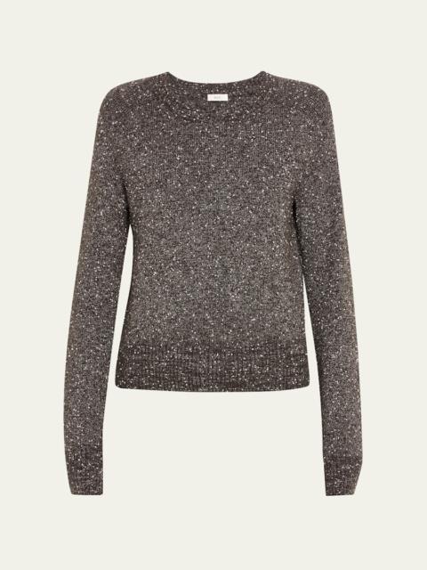Zoe Crewneck Bouclé Tweed Sweater