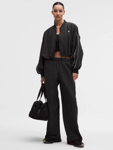 Crinkle Nylon Mid-Rise Track Pant *Wordmark