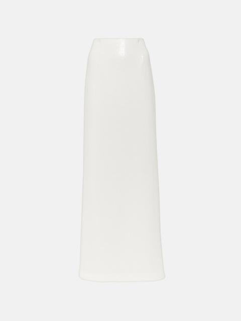 Bridal Beating Heart sequined maxi skirt