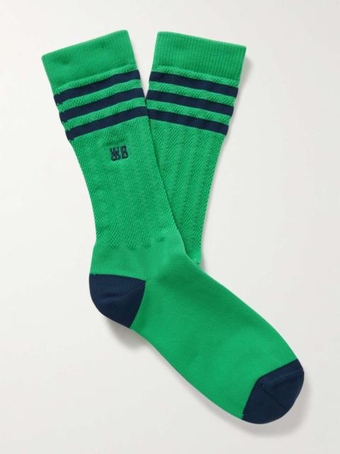 + Wales Bonner Logo-Embroidered Striped Recycled Ribbed-Knit Socks