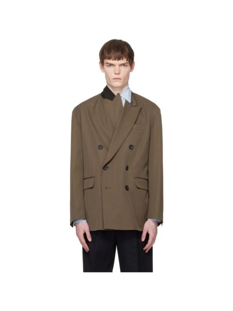 Taupe Oversized Double Breasted Blazer