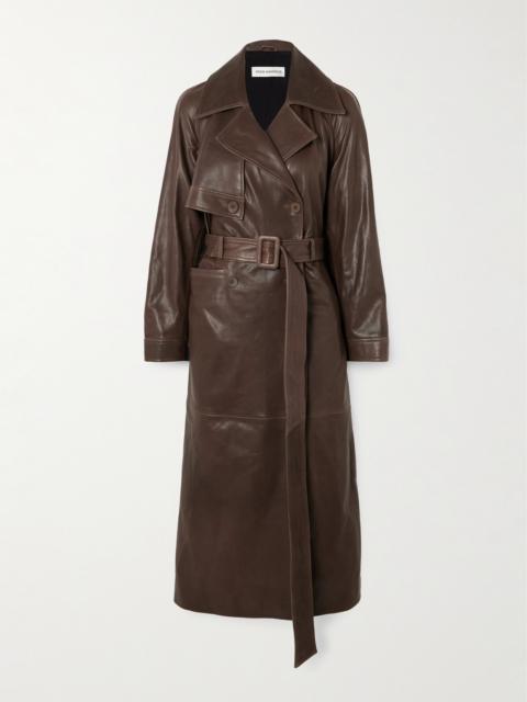 Valetta Double-breasted Belted Leather Trench Coat