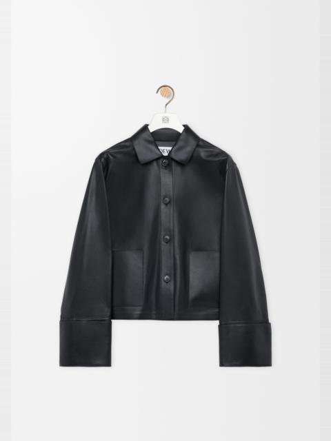 Turn-up jacket in nappa lambskin