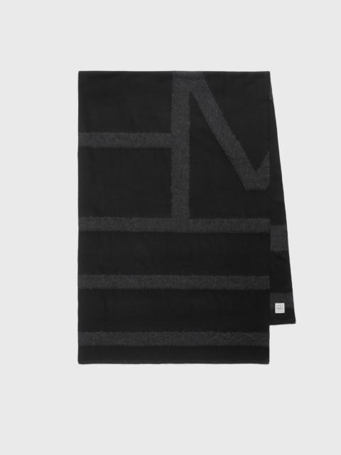 Monogram twill scarf black