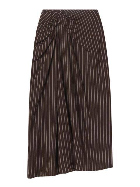 Jean Striped Midi Skirt