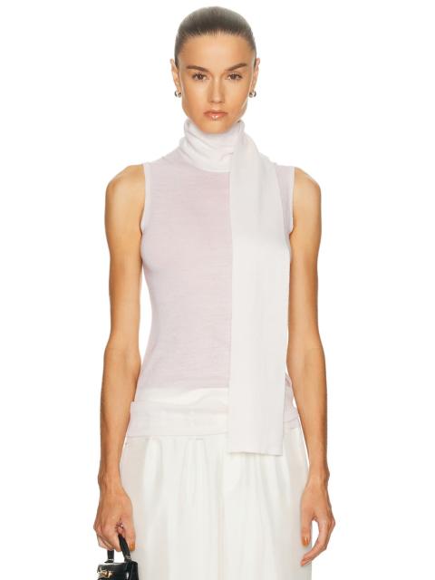 Tissue Cashmere Sleeveless Scarf Sweater