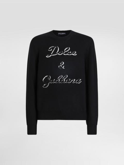 Wool pullover with intarsia